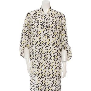 Silk DVF dress in graphic design